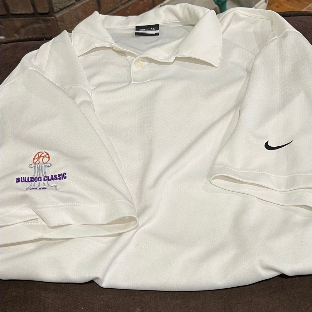 Nike White Polo with Embroidered Details